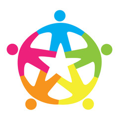 Colorful team symbolic icon.