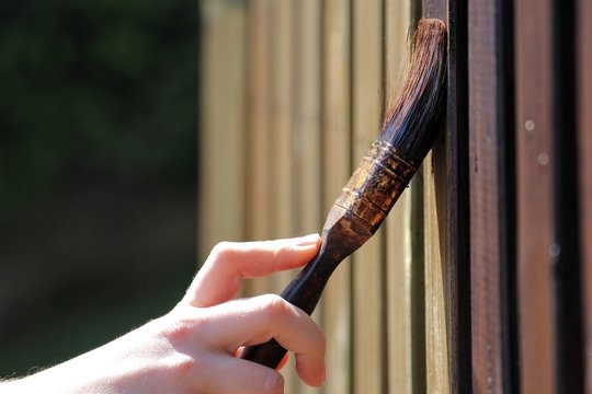 neue Lasur f&uuml;r den Gartenzaun