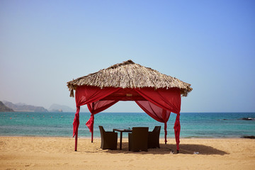 Dinner table by the beach