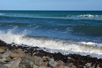 Sea Wave On The Beach Shot Near Costa Calma Fuerteventura.spain.