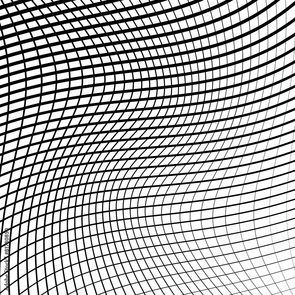 Poster black and white abstract grid, grating pattern