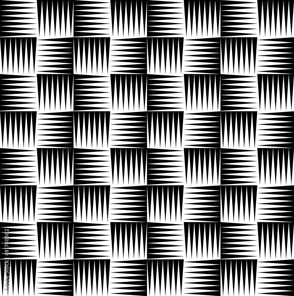 Aufkleber black and white pattern of edgy, pointed shapes. repeatable back