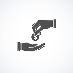 Receiving Money Icon. Vector Illustration