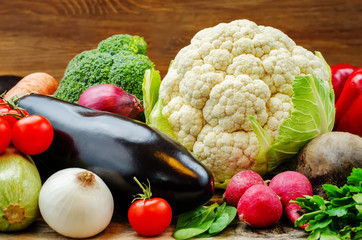 vegetables. tomatoes, potatoes, eggplant, zucchini, onion, carro