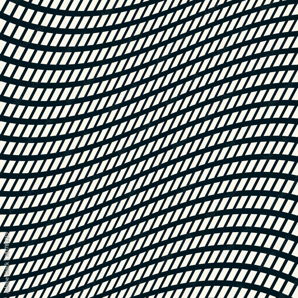 Poster Wavy grid, lattice background/pattern. Abstract vector illustrat