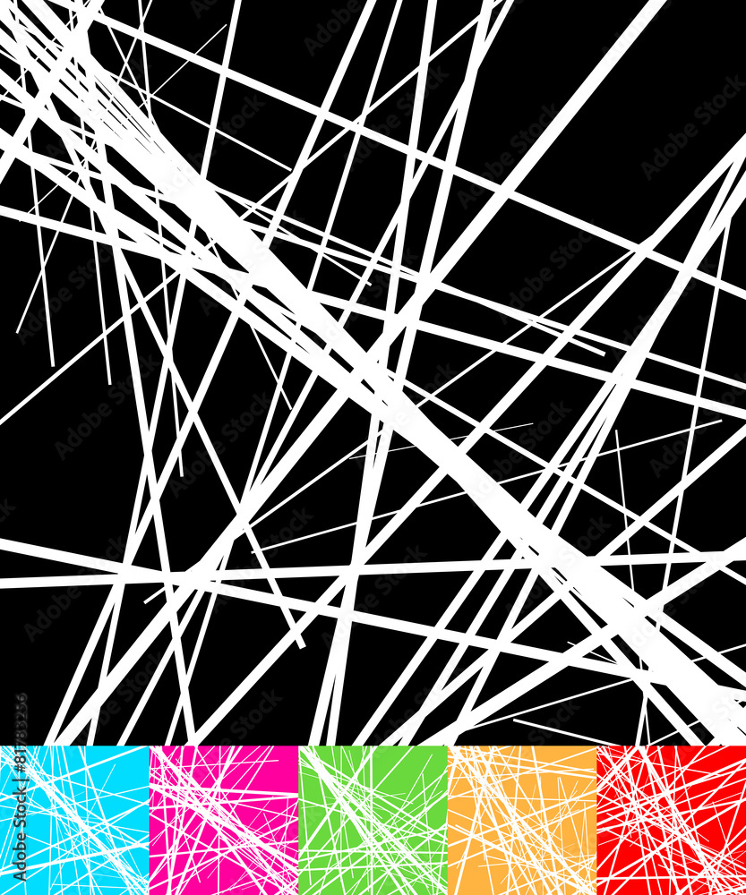 Poster set of backgrounds with randomly placed lines. abstract vector i