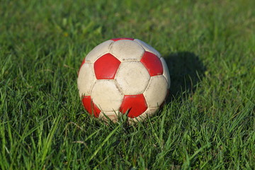 Fototapeta na wymiar Football on the grass