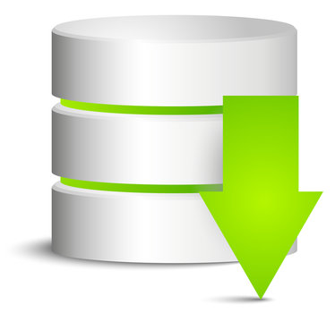 Cylinder with green download arrow