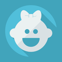 Flat modern design with shadow the boy's face