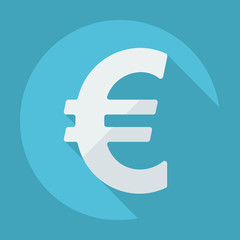 Flat modern design with shadow Euro symbol