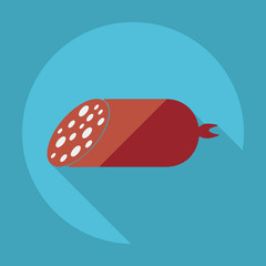 Flat modern design with shadow meat products