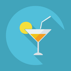 Flat modern design with shadow container a drink