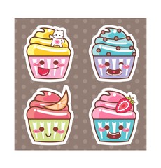 Desenho Cupcake kawaii adesivo 12