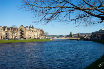 Fototapeta premium INVERNESS, SCOTLAND APRIL 10, 2015: Inverness city, Scotland, on