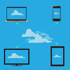 Cloud, Computing, concept, background, Vector, illustration