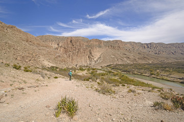 Hiker Enjoying the Desert View