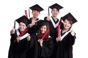 group of happy graduates student