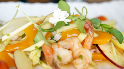 seafood appitizer decorate with flower