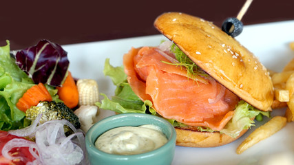 smoked salmon burger