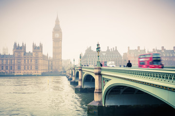 Naklejka premium Big Ben and westminster bridge