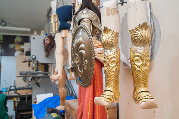 Legs of unfinished Sicilian puppet