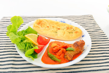 美味しそうなカレーとナン