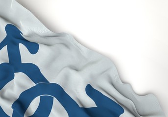 Corrugated gay men symbol corner flag isolated over white