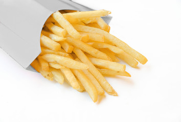 french fries in white box