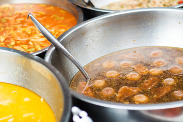 Thai food in market soft light