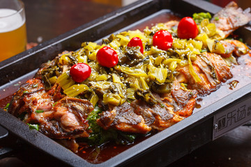 Chinese style grilled fish