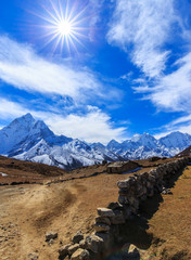 Beautiful mountain scenery in Himalaya