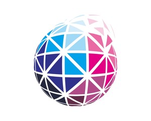 abstract 3D triangle sphere logo