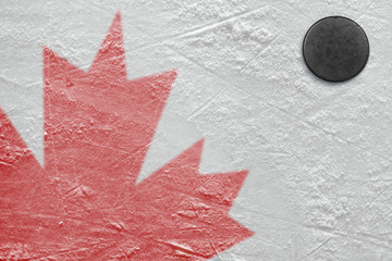 Obraz premium Fragment of the image of the Canadian flag and washer