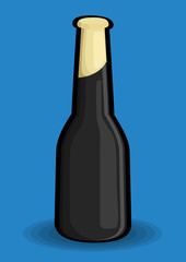 Black Champagne Bottle Vector