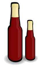 Retro Red Champagne Bottles