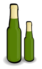 Retro Green Beer Bottles Shapes