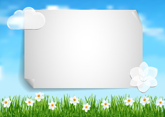 Page 2 of 6  with sky, clouds end white flowers - obrazy, fototapety, plakaty