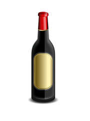 Champagne Bottle with Golden Label