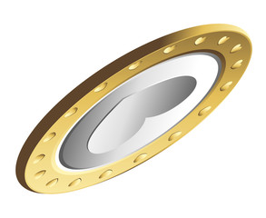 Golden Heart Coin Vector