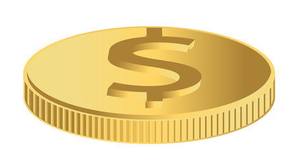 Gold Dollar Coin Vector