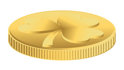 Golden Clover Leaf Coin
