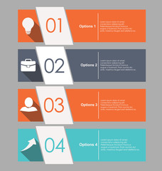 Set of colored banners