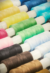 Fototapeta na wymiar Multicolor sewing threads