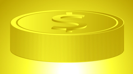Shiny Dollar Coin Vector Shape