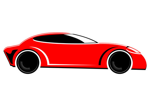 Red sports or race car vector image