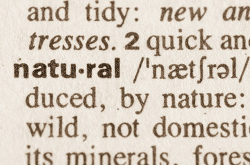 Dictionary definition of word natural