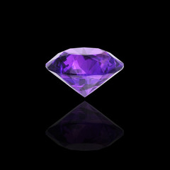 Fototapeta premium Purple diamond on white background