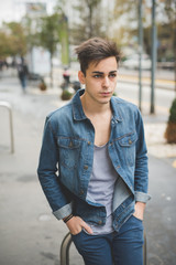 young handsome alternative dark model man