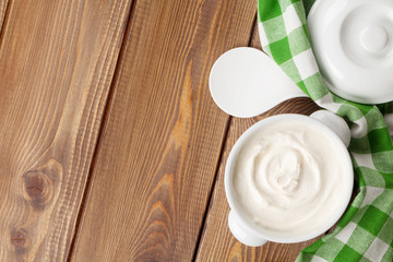 Sour cream in a bowl