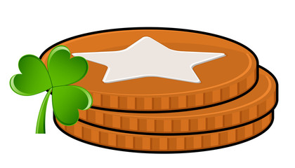 Retro Star Coins with Shamrock
